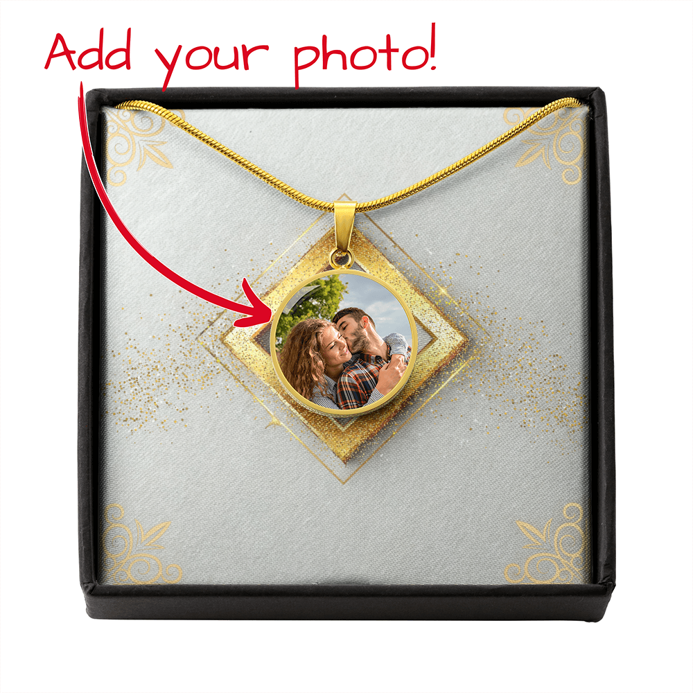 Photo Memory Circle Necklace - Pastel Glitter