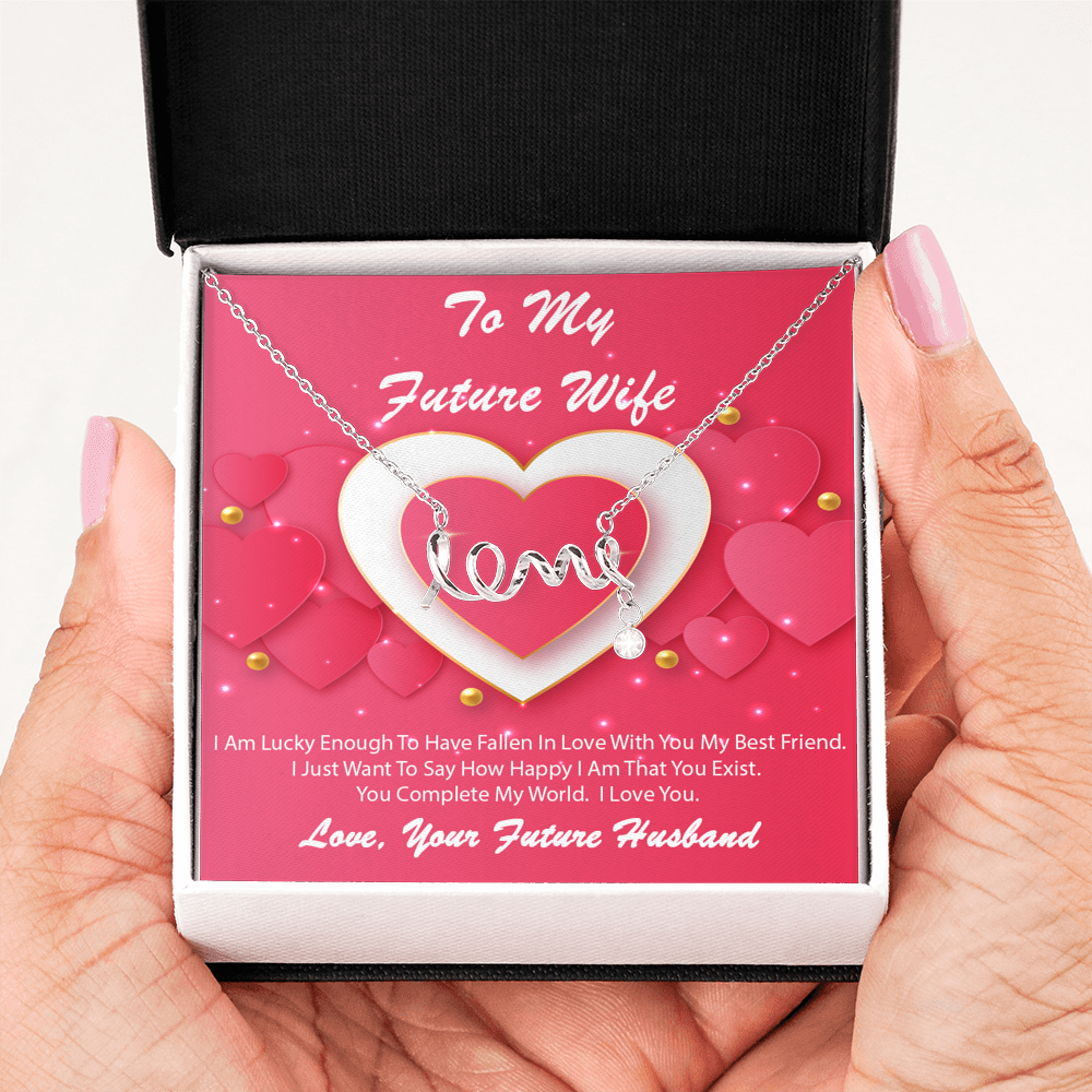 Scripted Love Necklace - Pink Delight - Future Wife