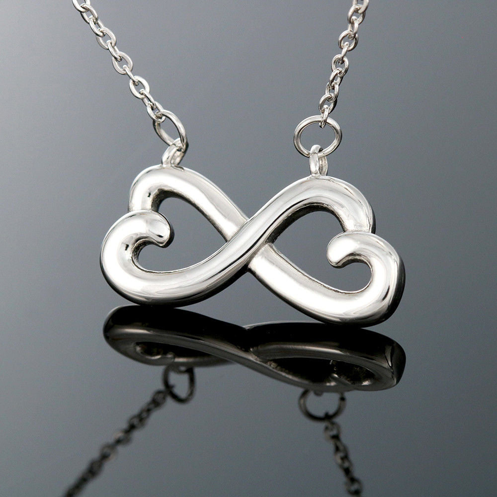 Infinity Hearts Necklace - Red Ribbons - Future Wife