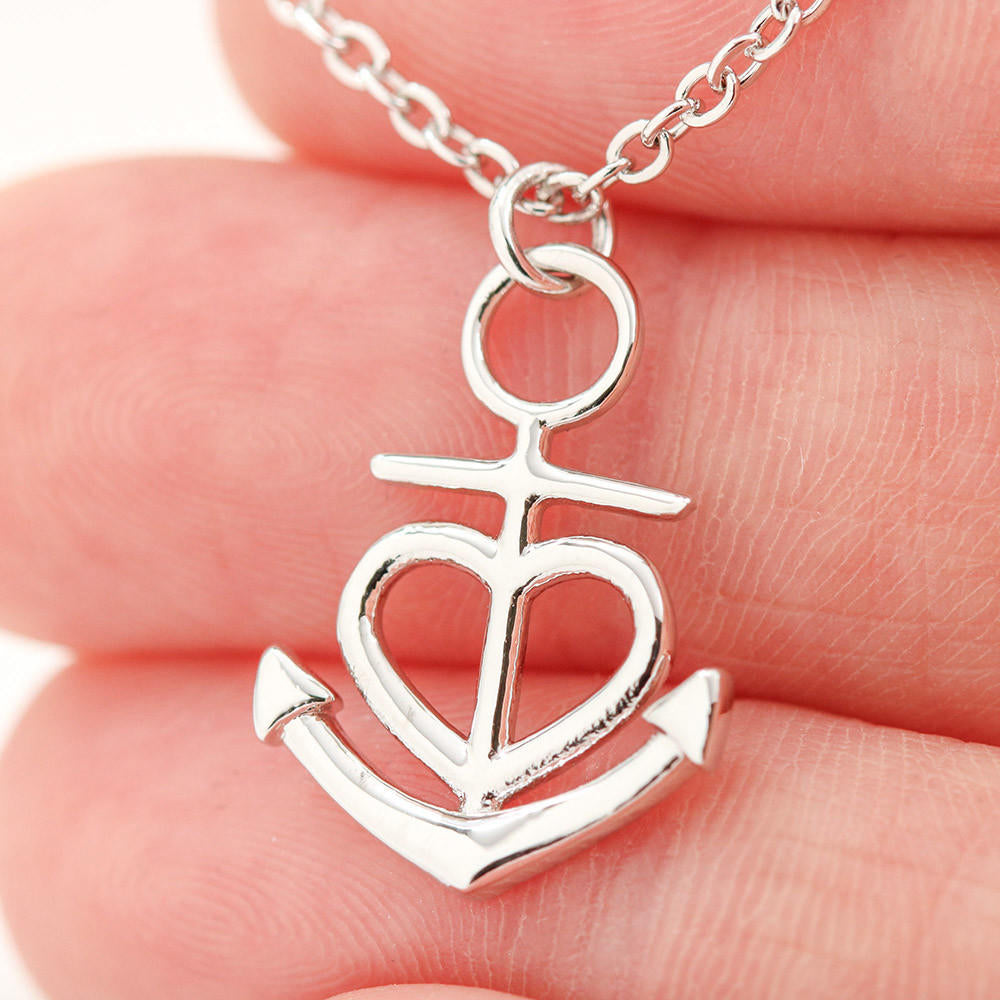 Anchor Necklace - Red Hearts - Wife