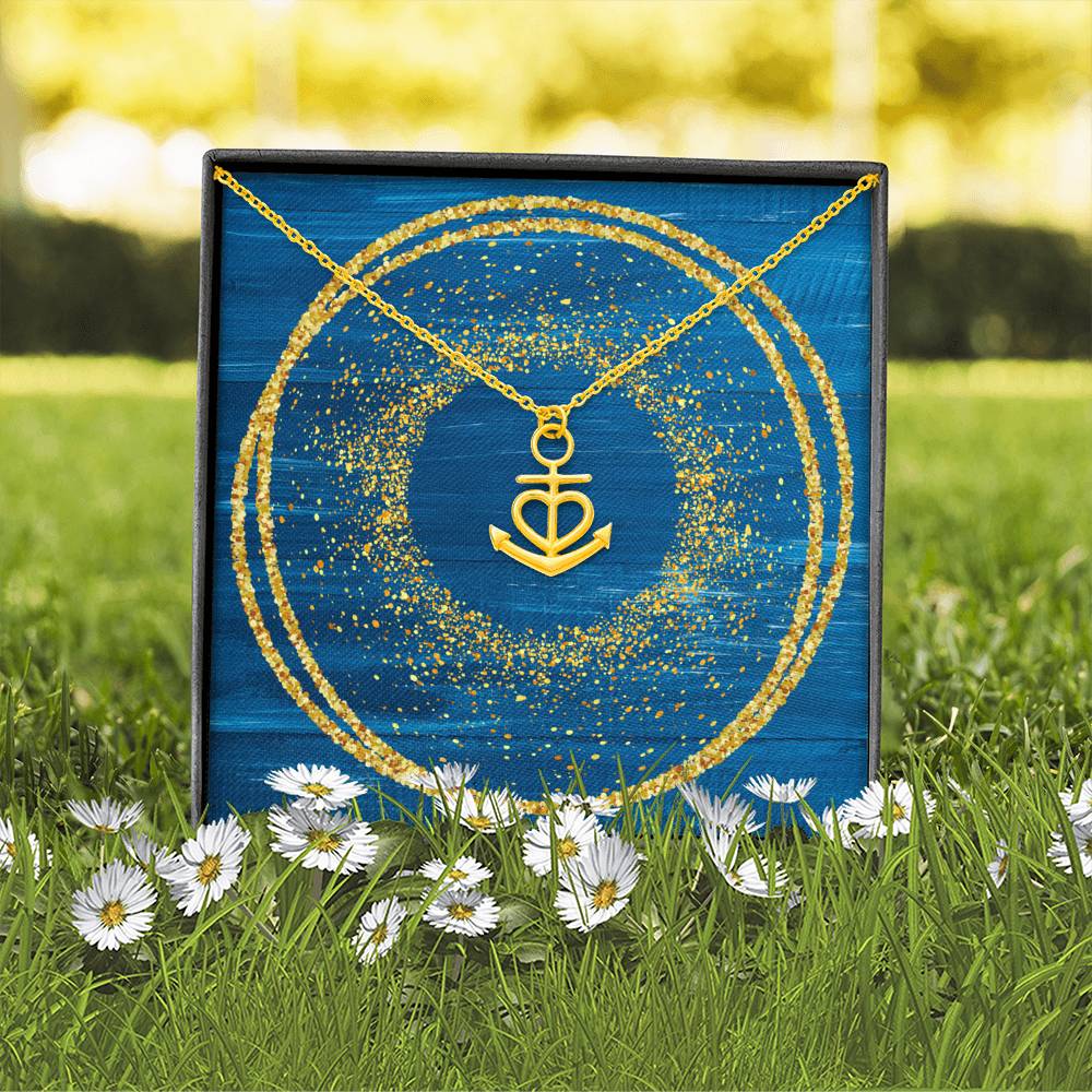 Anchor Necklace - Glitter Blue