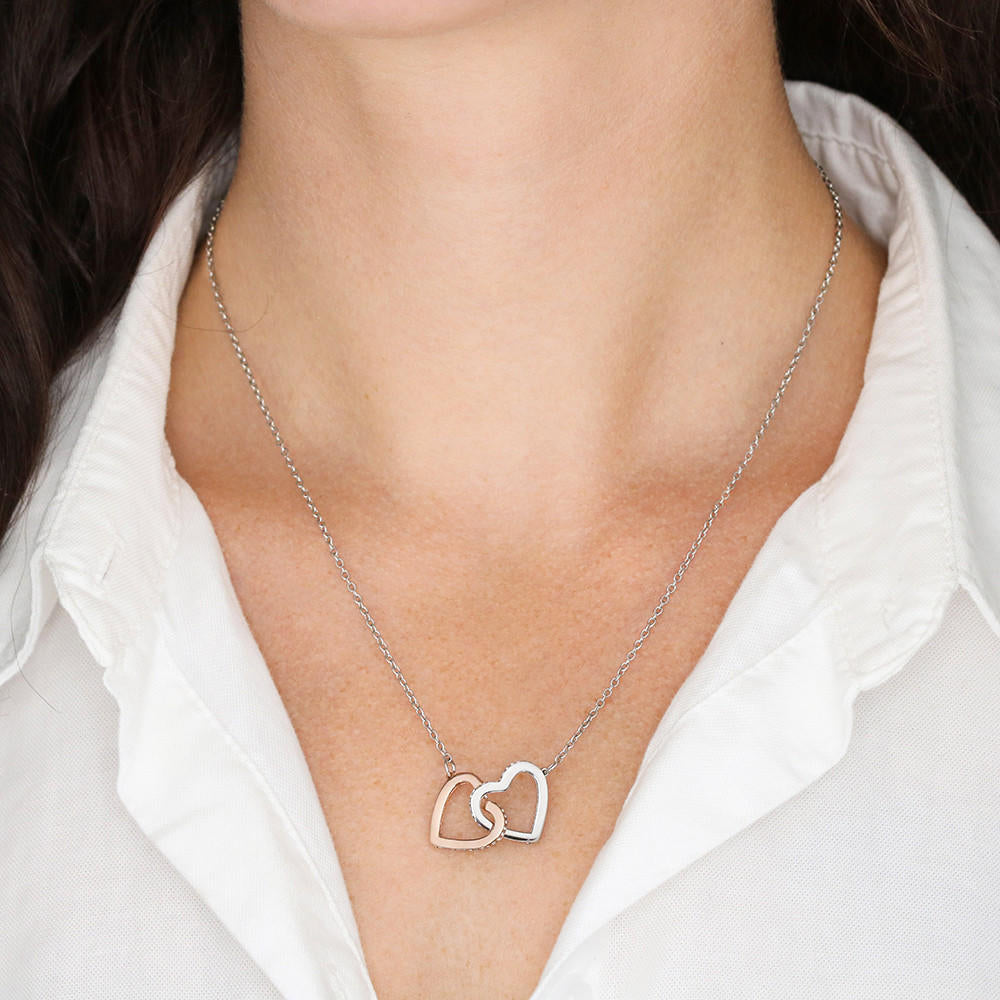 Interlocking Hearts Necklace - Pink Delight - Girlfriend