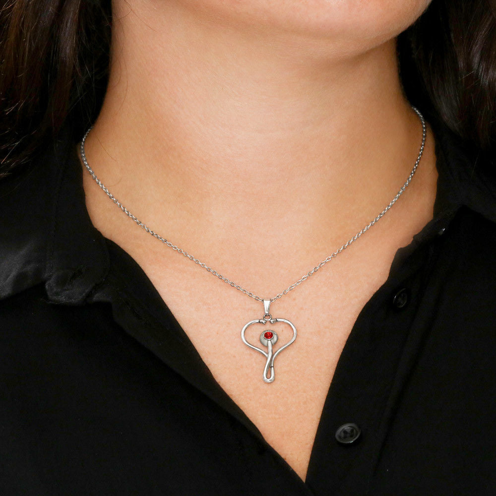 Stethoscope Necklace - Red Hearts - Soulmate