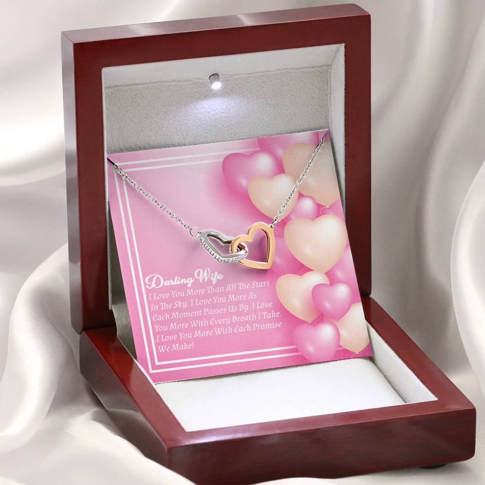 Interlocking Hearts Necklace - Candy Hearts - Wife