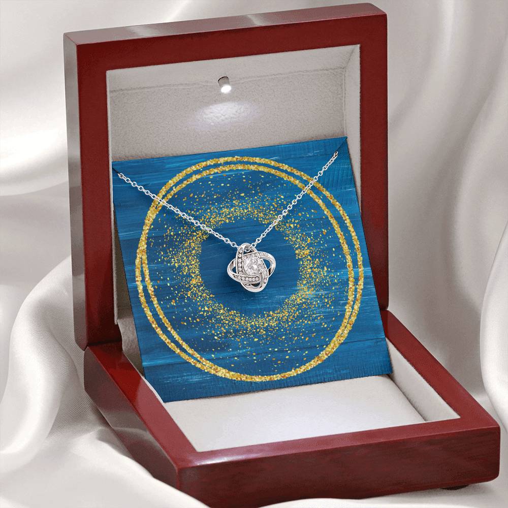 Love Knot Necklace - Glitter Blue
