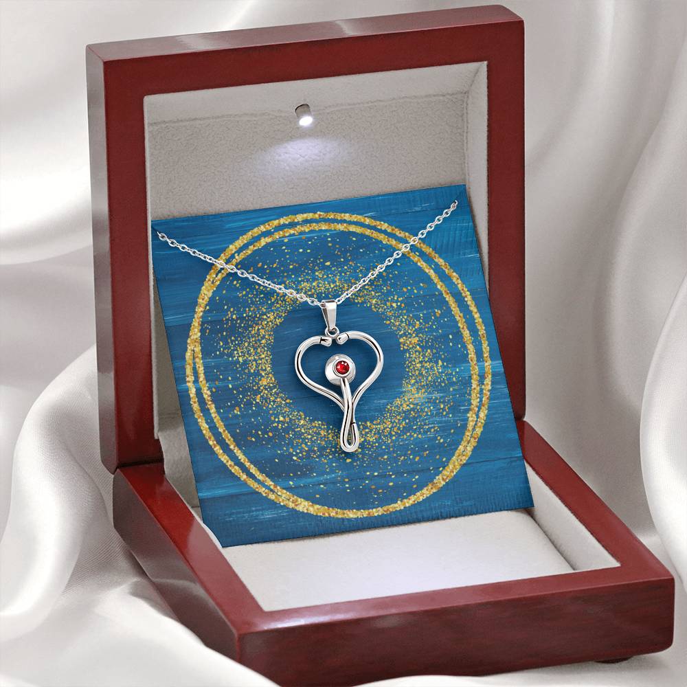Stethoscope Necklace - Glitter Blue