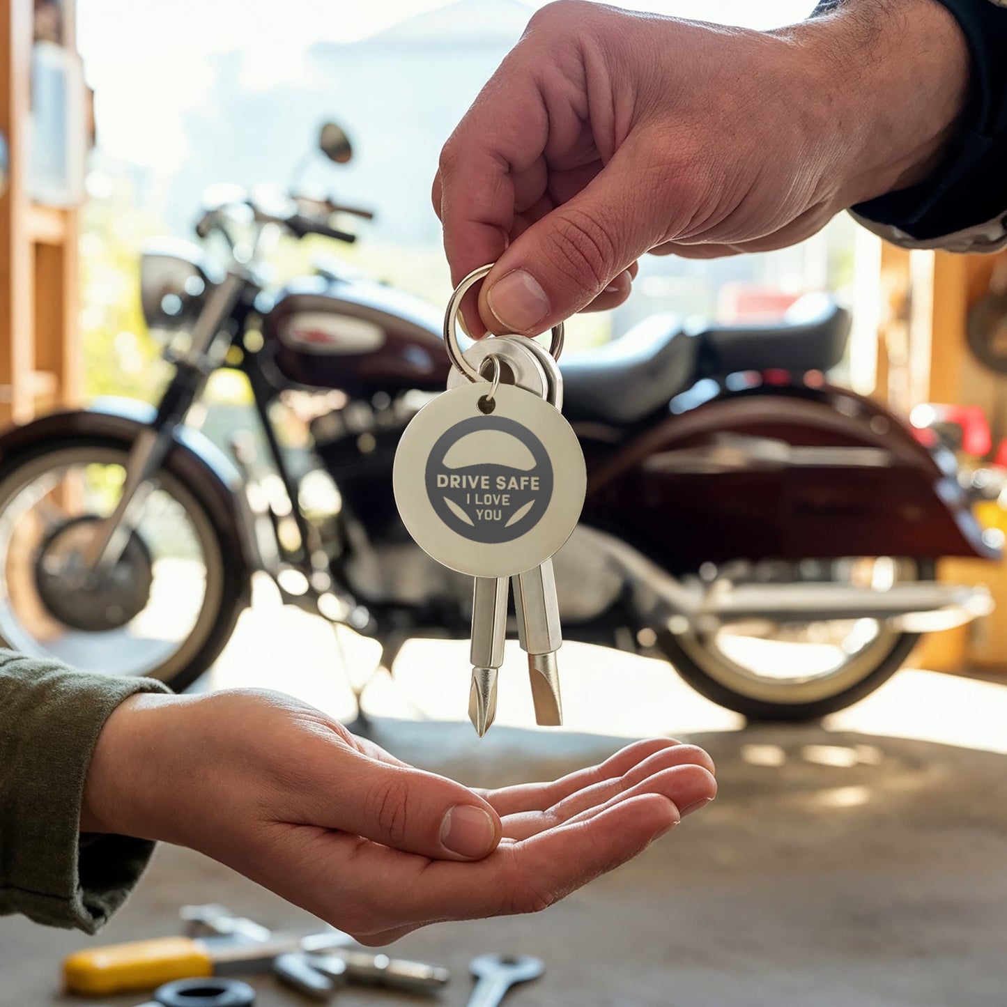 Screwdriver Keychain Set ***Drive Safe I Love You***