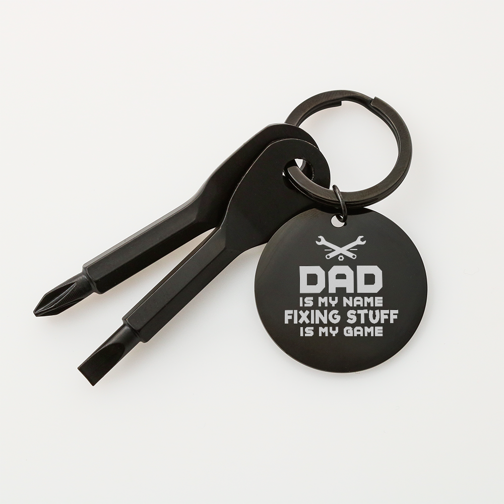 Screwdriver Keychain Set ***Dad Is My Name Fixing Stuff Is My Game***