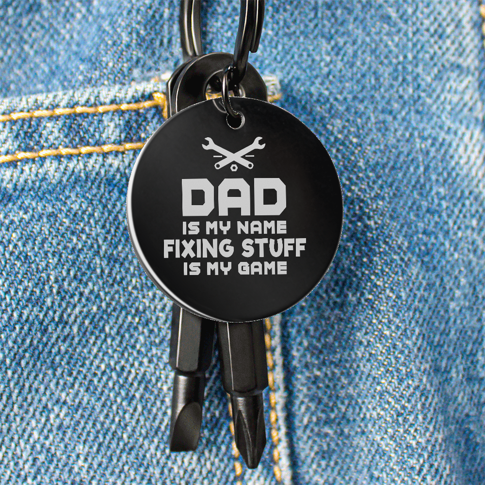 Screwdriver Keychain Set ***Dad Is My Name Fixing Stuff Is My Game***