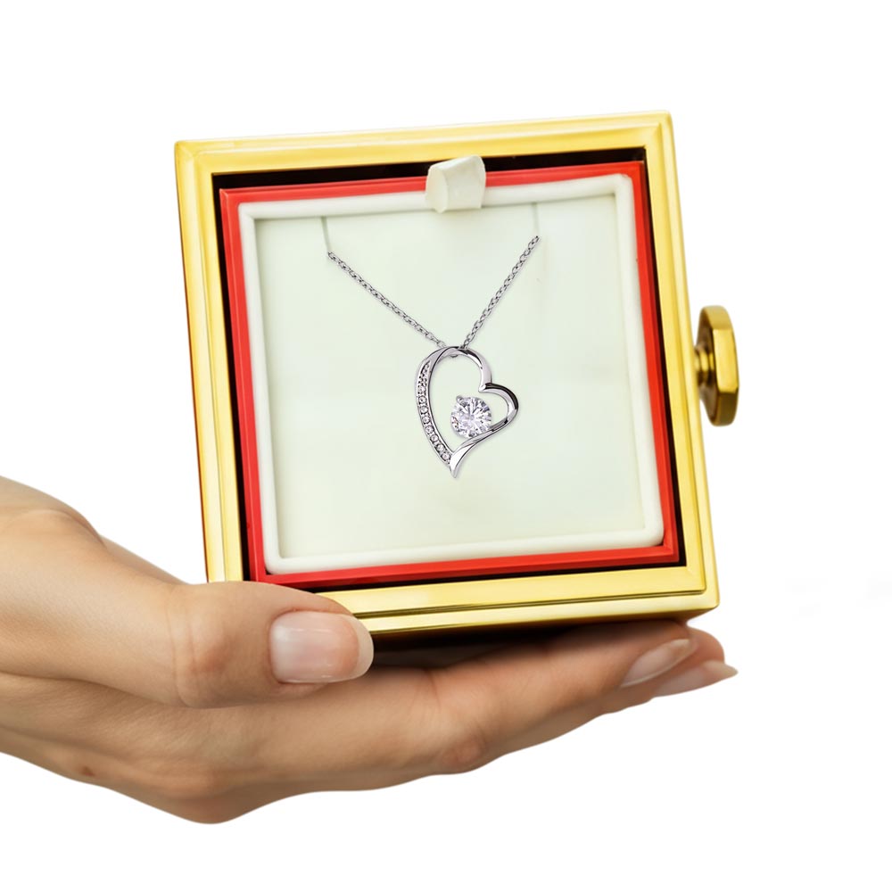 Forever Love Necklace with Rotating Rose Gift Box