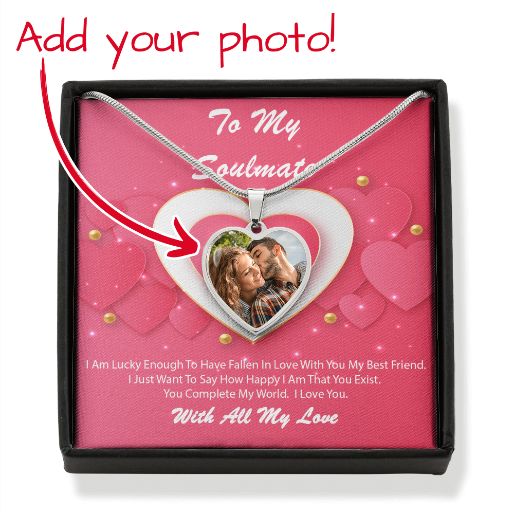 Photo Memory Heart Necklace - Soulmate - Pink Delight