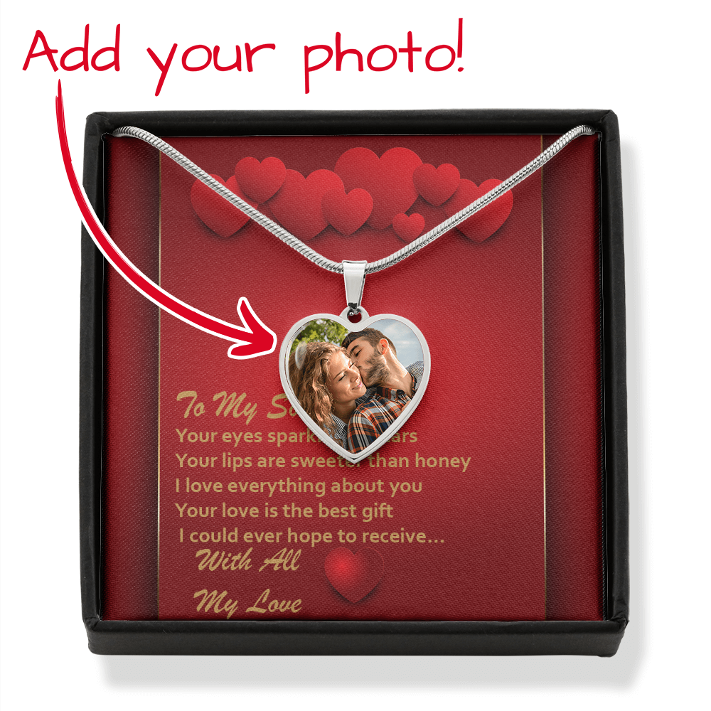 Photo Memory Heart Necklace - Soulmate - Red Hearts