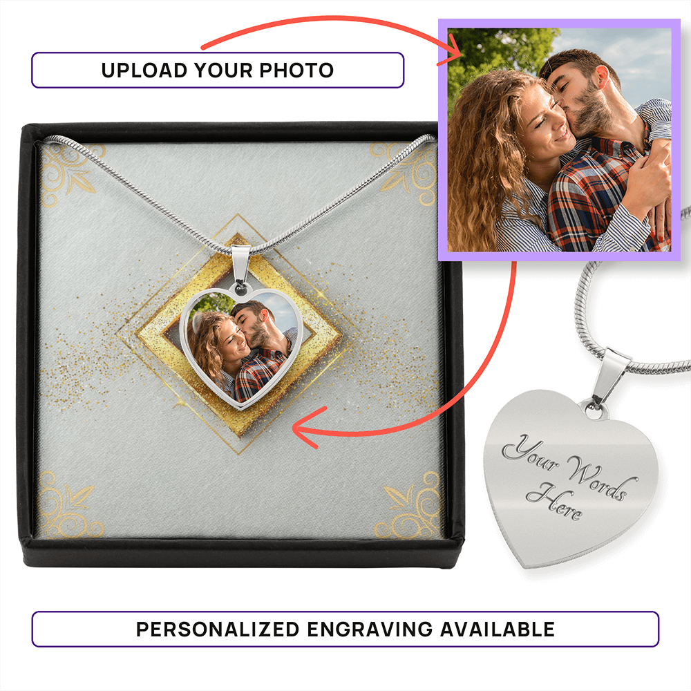 Photo Memory Circle Necklace - Pastel Glitter