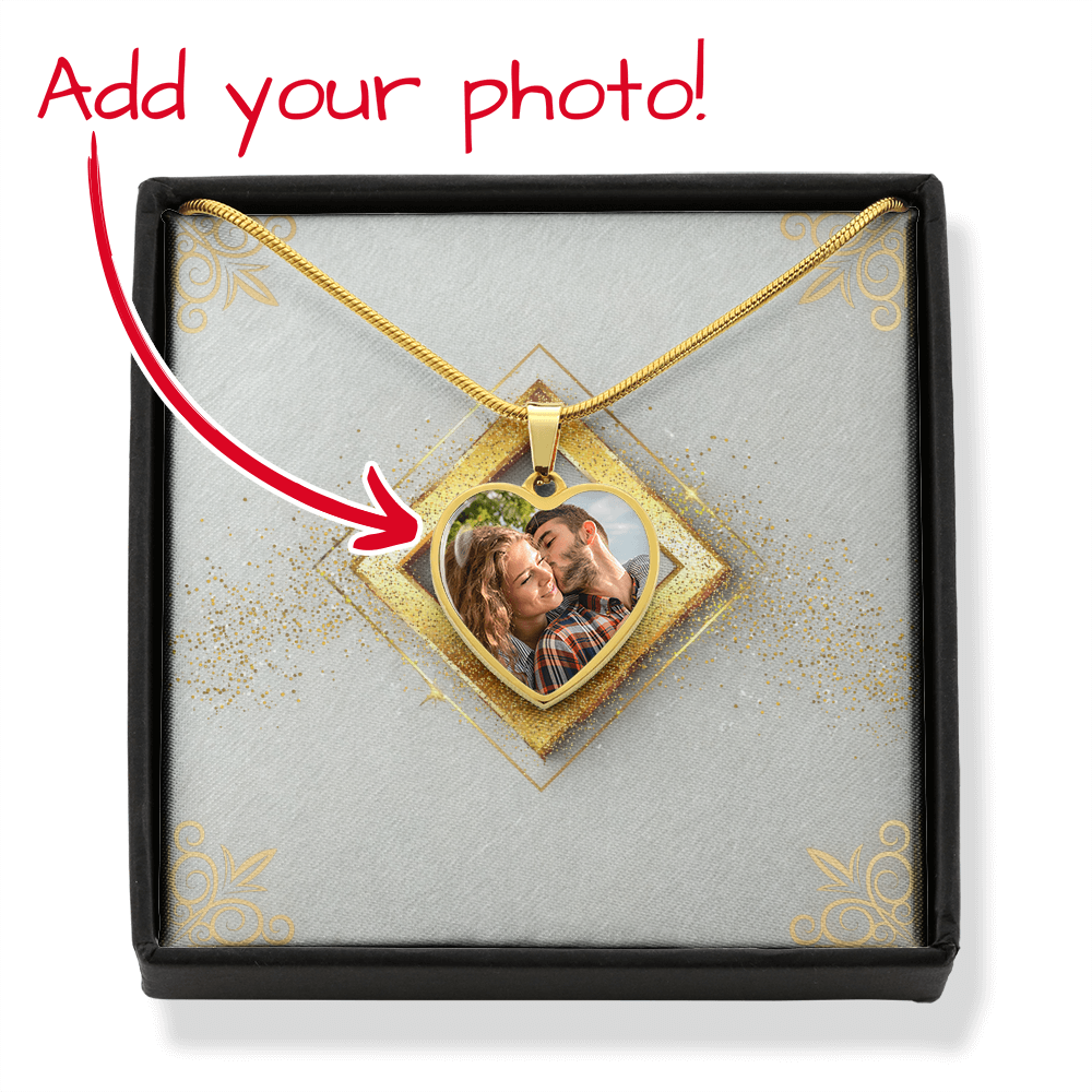 Photo Memory Circle Necklace - Pastel Glitter