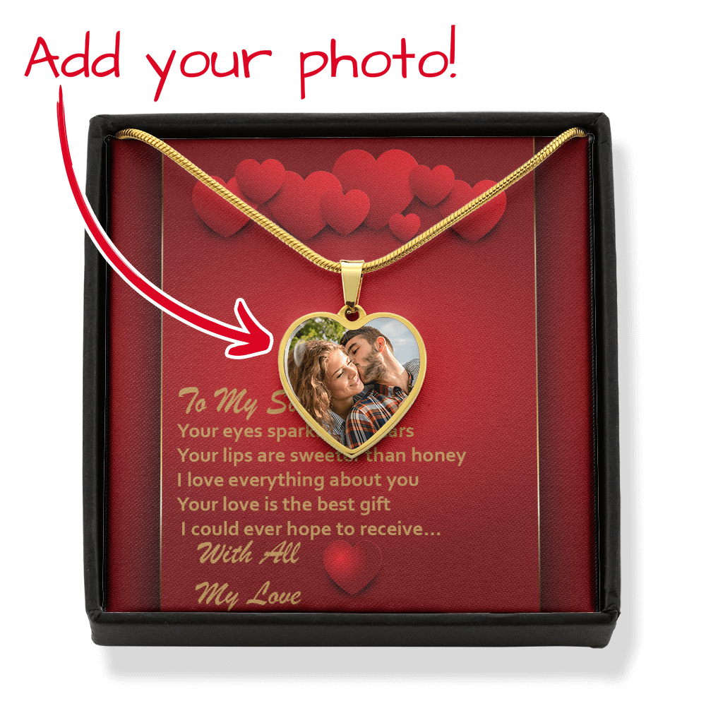 Photo Memory Heart Necklace - Soulmate - Red Hearts