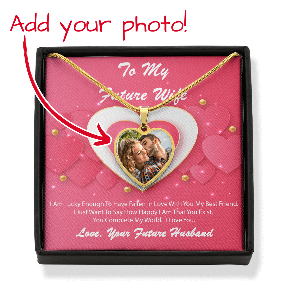 Photo Memory Heart Necklace - Future Wife - Pink Delight