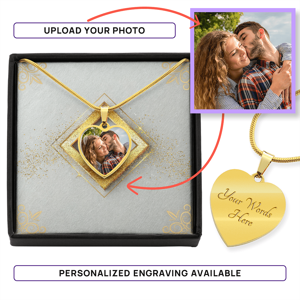 Photo Memory Circle Necklace - Pastel Glitter