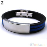 Men's Stainless Steel Rubber Bracelet