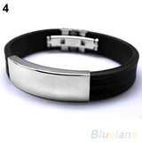 Men's Stainless Steel Rubber Bracelet