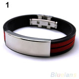 Men's Stainless Steel Rubber Bracelet