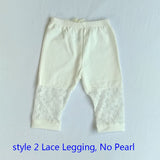Girls' Bow Lace Leggings