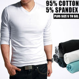 V Neck Cotton Long-Sleeve Shirt
