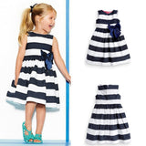 Girls' Blue Striped Dress