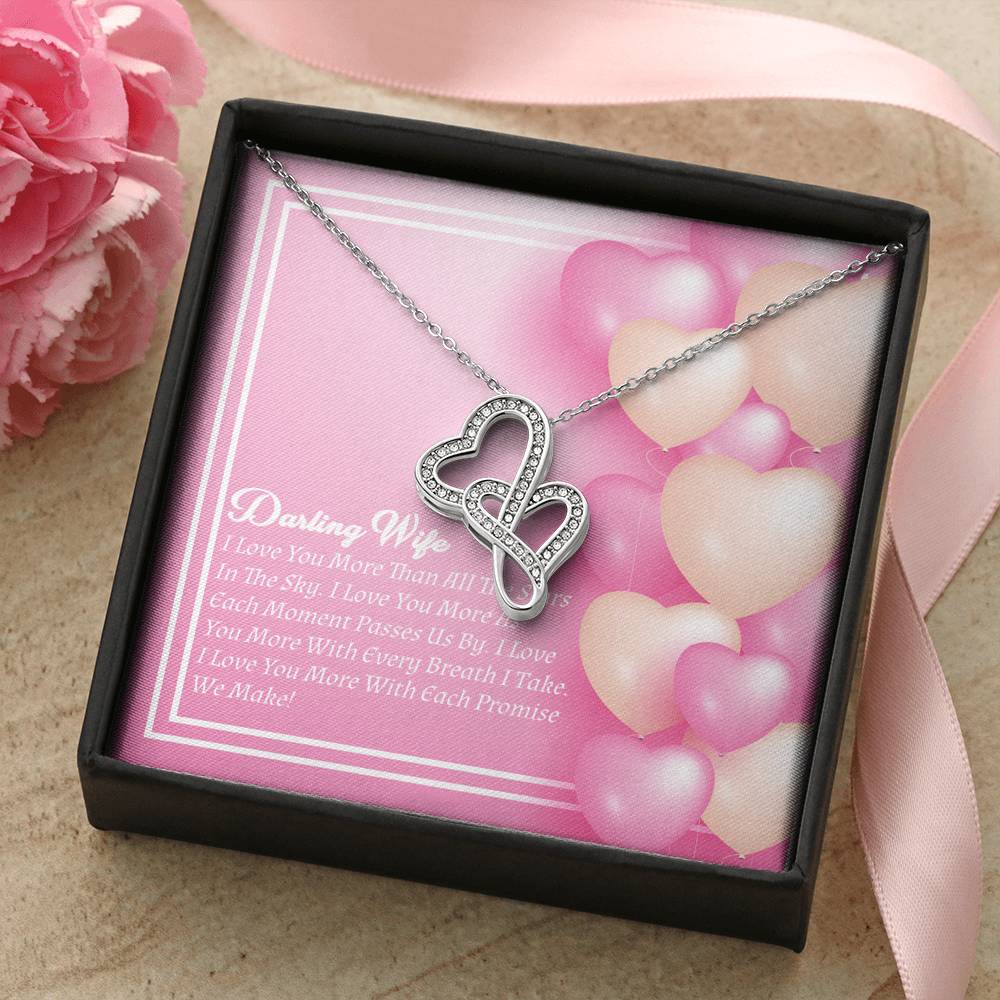Double Hearts Necklace - Candy Hearts - Wife