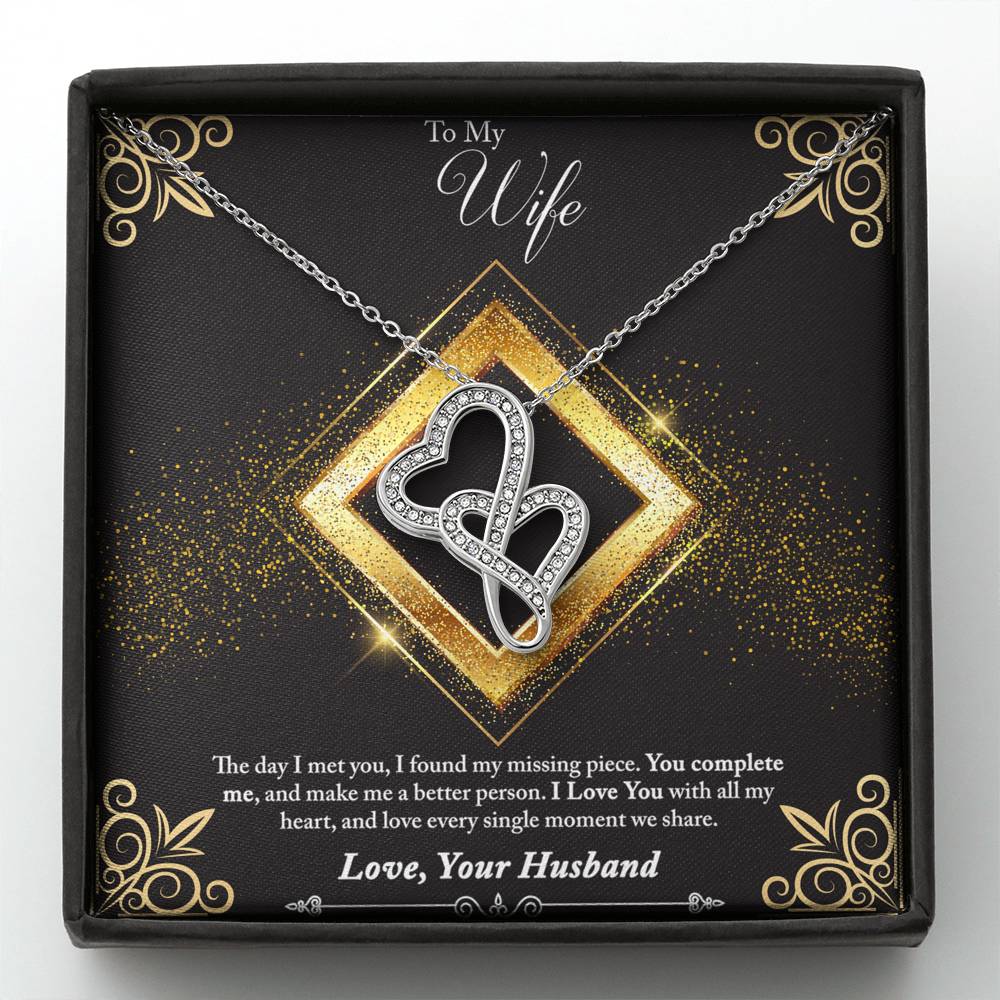 Double Hearts Necklace - Glitter - Wife
