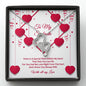 Double Hearts Necklace - Red Ribbons - Soulmate