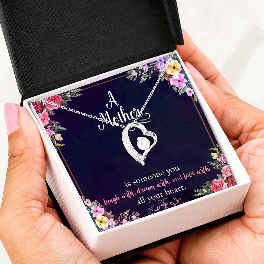 Forever Love Necklace - Navy Floral - Mom