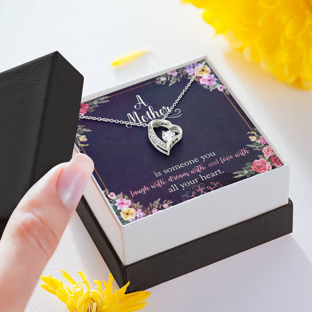 Forever Love Necklace - Navy Floral - Mom