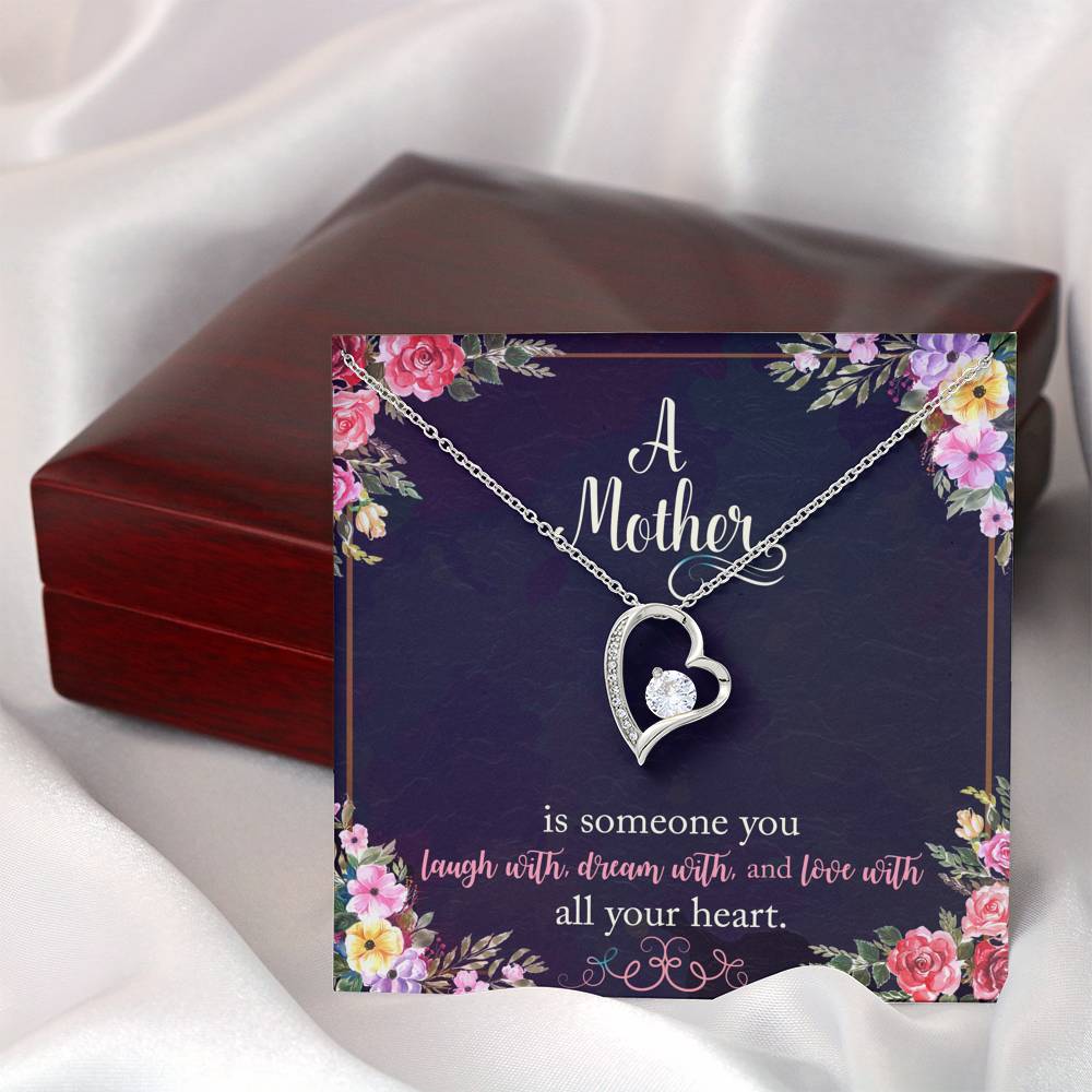 Forever Love Necklace - Navy Floral - Mom