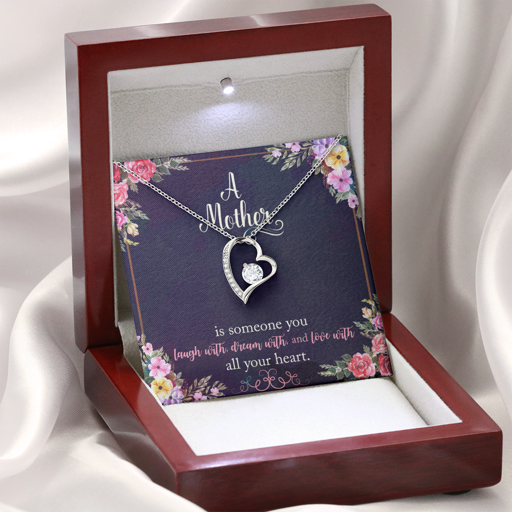 Forever Love Necklace - Navy Floral - Mom