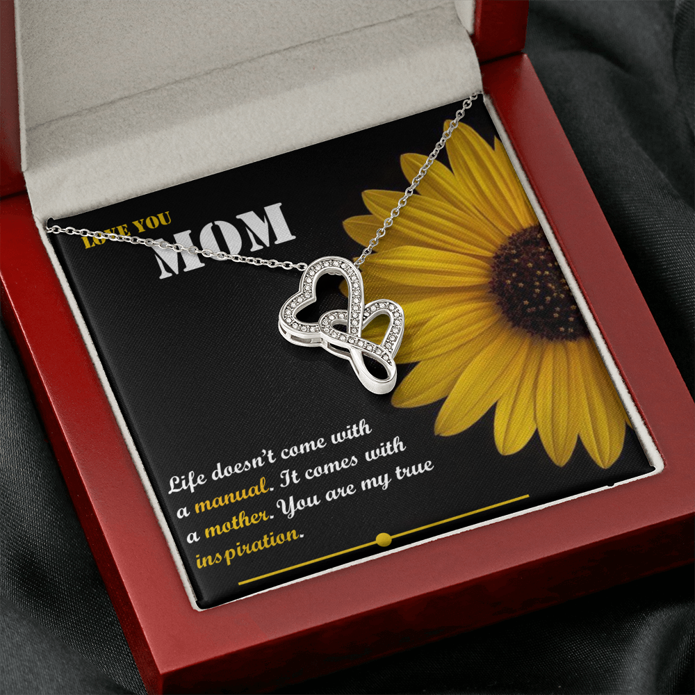 Double Hearts Necklace - Sunflower - Mom