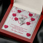 Double Hearts Necklace - Red Ribbons - Wife