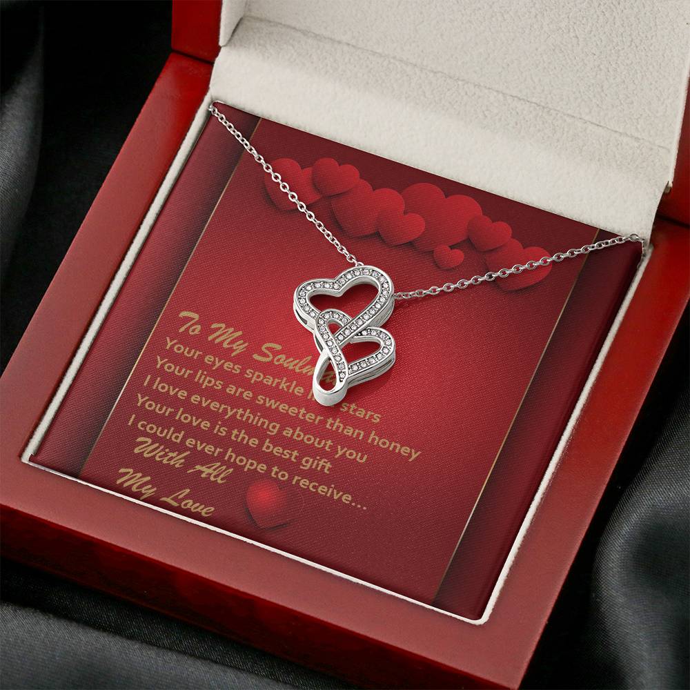 Double Hearts Necklace - Red Hearts - Soulmate