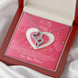 Double Hearts Necklace - Pink Delight - Wife