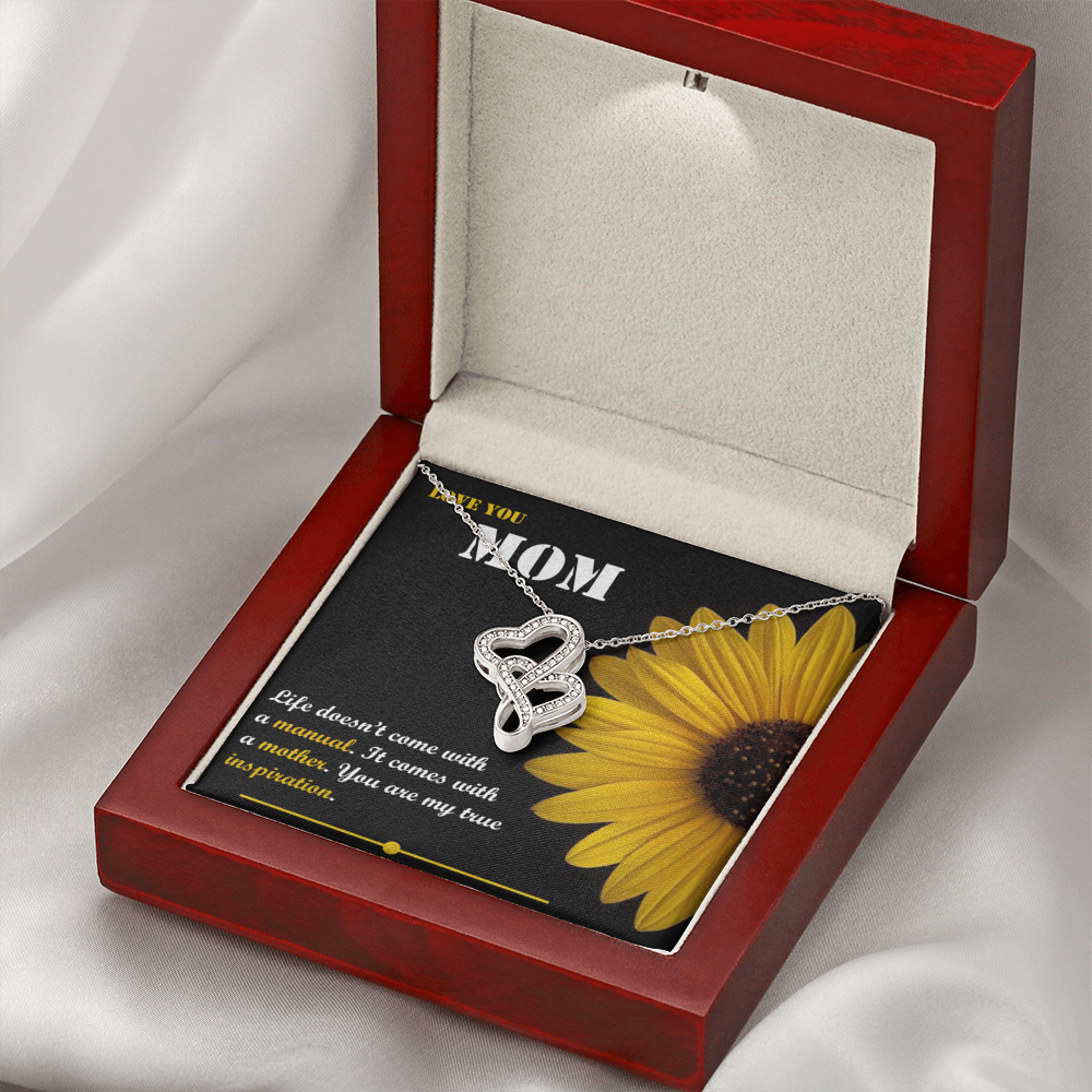 Double Hearts Necklace - Sunflower - Mom