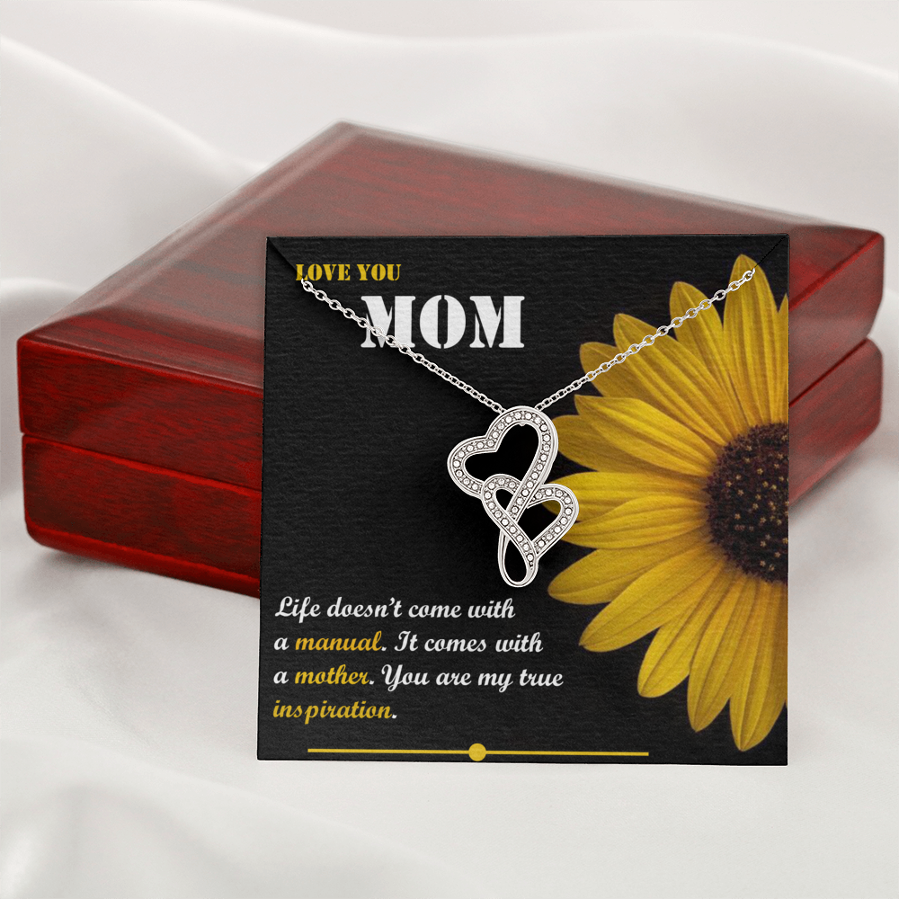 Double Hearts Necklace - Sunflower - Mom