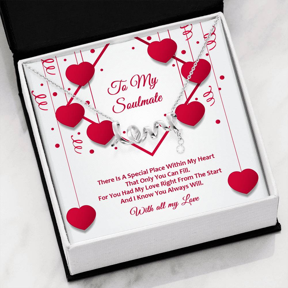 Scripted Love Necklace - Red Ribbons - Soulmate
