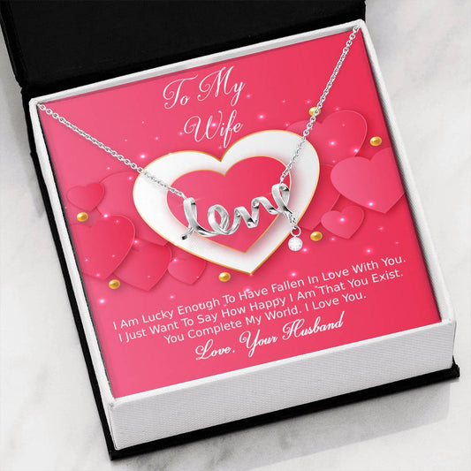 Scripted Love Necklace - Pink Delight - Wife
