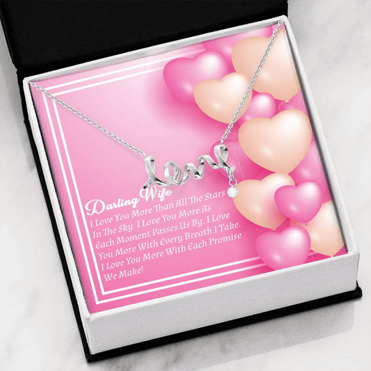 Scripted Love Necklace - Candy Hearts - Wife