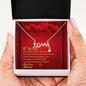 Scripted Love Necklace - Red Hearts - Wife