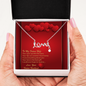 Scripted Love Necklace - Red Hearts - Future Wife