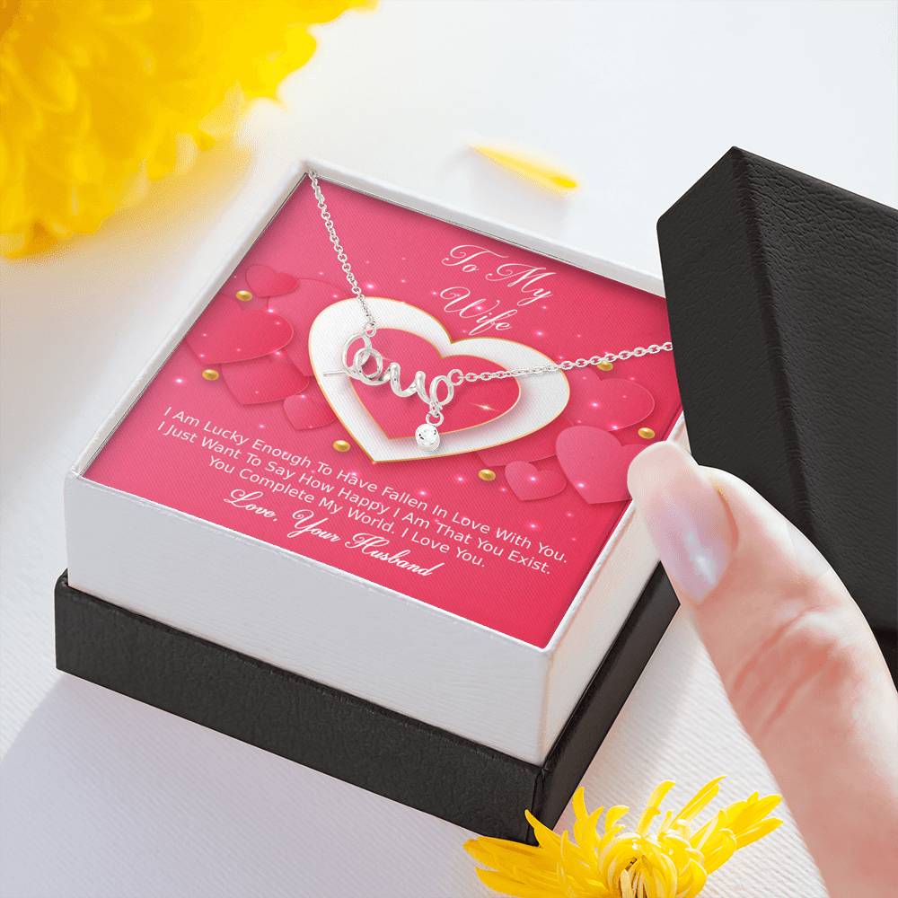 Scripted Love Necklace - Pink Delight - Wife