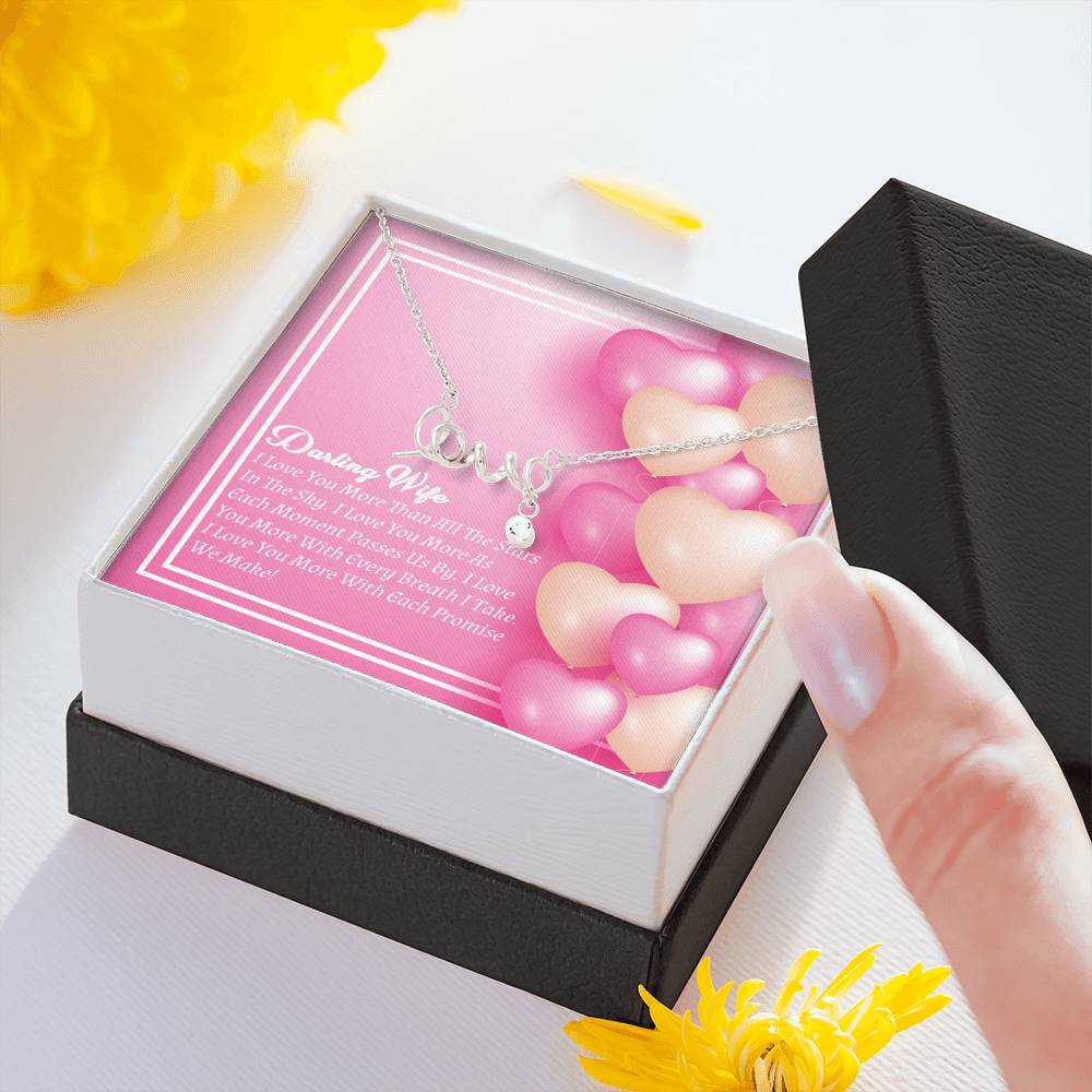 Scripted Love Necklace - Candy Hearts - Wife