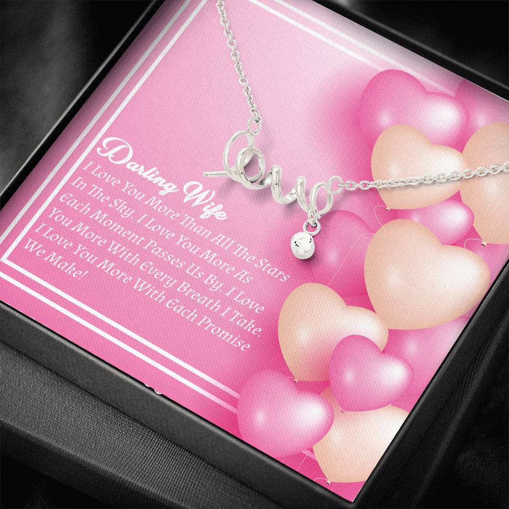 Scripted Love Necklace - Candy Hearts - Wife