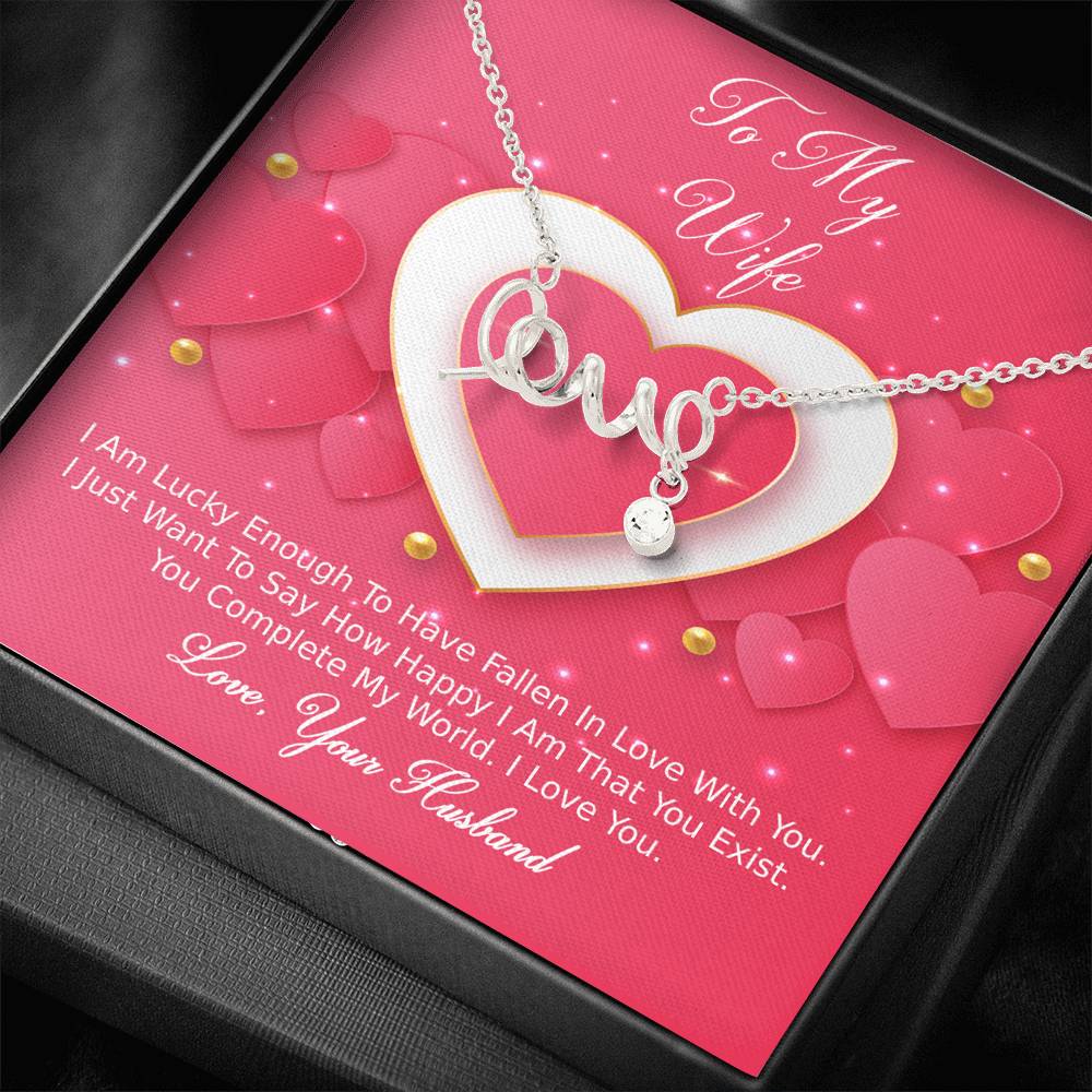 Scripted Love Necklace - Pink Delight - Wife