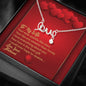 Scripted Love Necklace - Red Hearts - Wife
